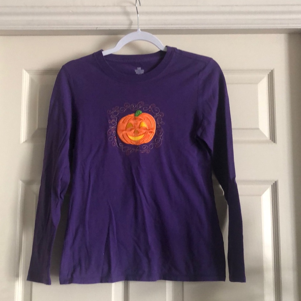 Pumpkin royal purple shirt